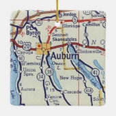 Auburn NY  Map Keramisch Ornament (Achterkant)