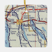 Auburn NY  Map Keramisch Ornament (Voorkant)