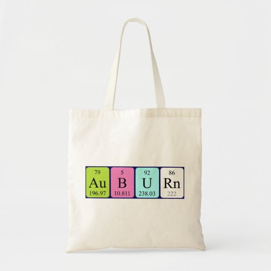Auburn periodieke lijstnaam canvas tas (Voorkant)