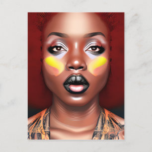 Auburn Queen Sinaasappel Bruin Haar Zwart Melanine Briefkaart