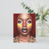 Auburn Queen Sinaasappel Bruin Haar Zwart Melanine Briefkaart (Staand voorkant)