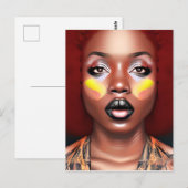 Auburn Queen Sinaasappel Bruin Haar Zwart Melanine Briefkaart (Voorkant / Achterkant)