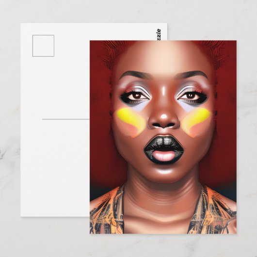 Auburn Queen Sinaasappel Bruin Haar Zwart Melanine Briefkaart (Voorkant / Achterkant)