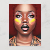 Auburn Queen Sinaasappel Bruin Haar Zwart Melanine Briefkaart (Voorkant)