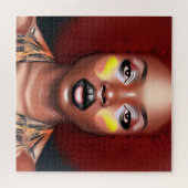 Auburn Queen Sinaasappel Bruin Haar Zwart Melanine Legpuzzel (Horizontaal)