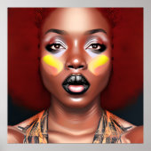 Auburn Queen Sinaasappel Bruin Haar Zwart Melanine Poster (Voorkant)