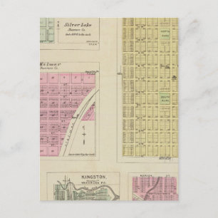 Auburn, Silver Lake, Kilmer en Richland, Kansas Briefkaart