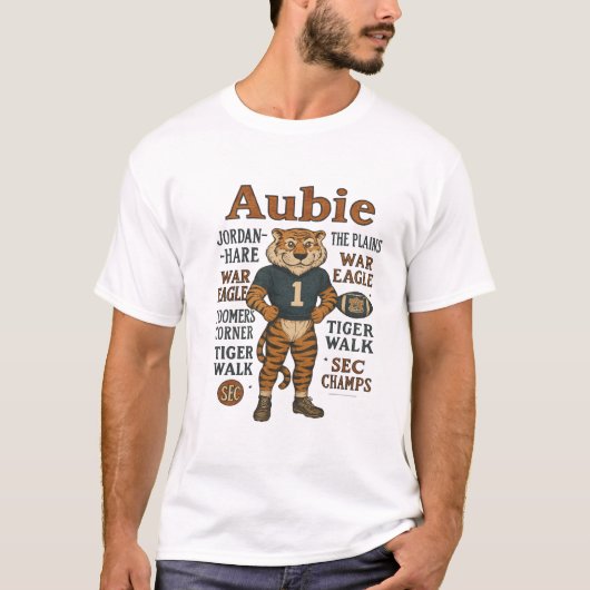 Auburn Tigers Aubie Mascot T-shirt -  Aubur (Voorkant)