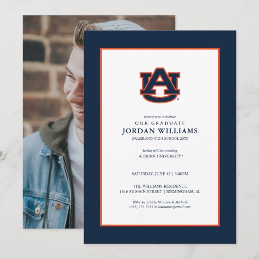Auburn Universiteit Afstuderen | Auburn Tigers Aankondiging (Voorkant / Achterkant)