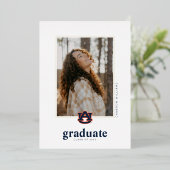 Auburn Universiteit Afstuderen | Auburn Tigers Folie Uitnodiging (Staand Voorkant)