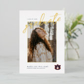 Auburn Universiteit Afstuderen | Auburn Tigers Folie Uitnodiging (Staand Voorkant)