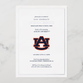Auburn Universiteit Afstuderen | Auburn Tigers Folie Uitnodiging (Voorkant)