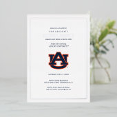 Auburn Universiteit Afstuderen | Auburn Tigers Folie Uitnodiging (Staand Voorkant)