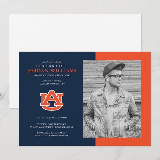 Auburn University | Aankomende afgestudeerde Aankondiging (Voorkant / Achterkant)