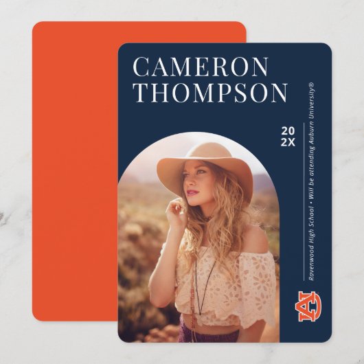 Auburn University | Aankomende afgestudeerde Kaart (Voorkant / Achterkant)