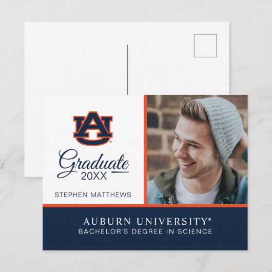 Auburn University | AFSTUDEREN Aankondigingskaart (Voorkant / Achterkant)