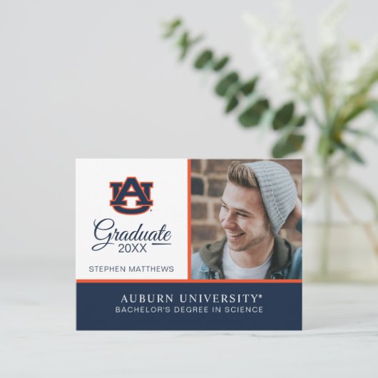 Auburn University | AFSTUDEREN Aankondigingskaart (Staand voorkant)