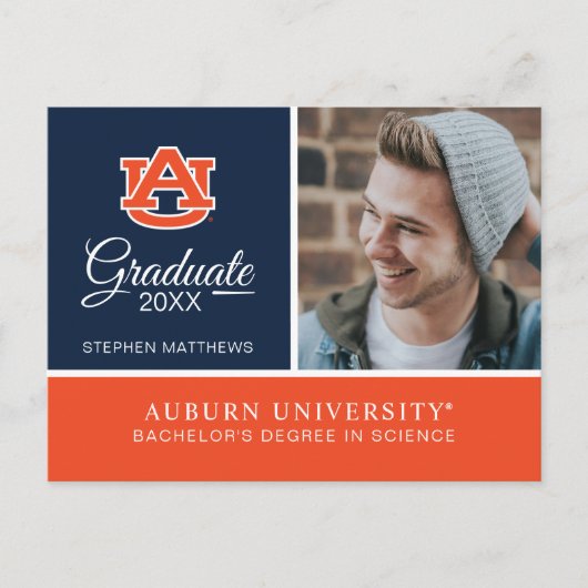 Auburn University | Afstuderen Aankondigingskaart (Voorkant)