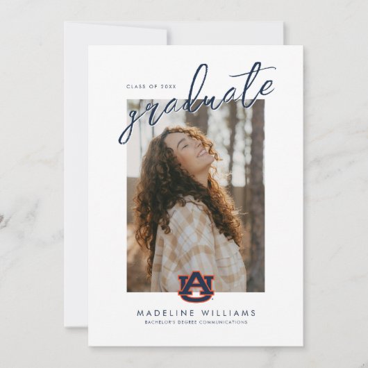 Auburn University Afstuderen | Auburn Tigers Aankondiging (Voorkant)