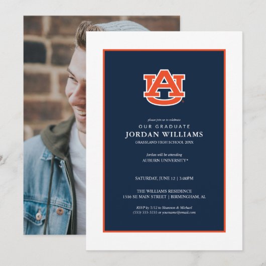 Auburn University Afstuderen – Auburn Tigers Aankondiging (Voorkant / Achterkant)