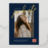 Auburn University Afstuderen – Auburn Tigers Folie Uitnodiging (Voorkant)