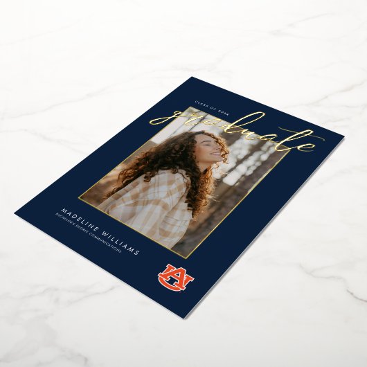 Auburn University Afstuderen – Auburn Tigers Folie Uitnodiging (Gedraaid)