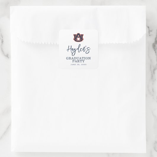 Auburn University Afstuderen | Auburn Tigers Vierkante Sticker (Tas)