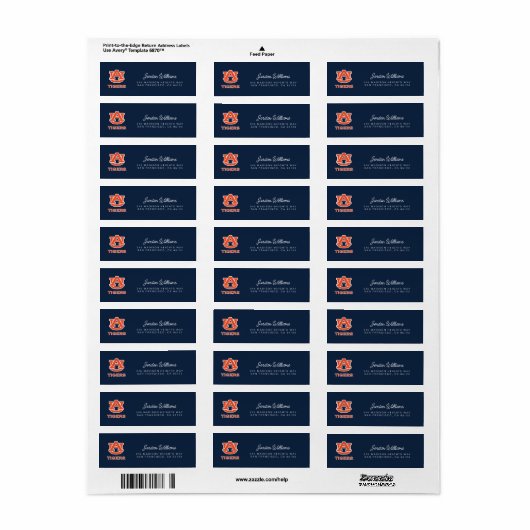 Auburn University | Auburn Etiket (Full Sheet)