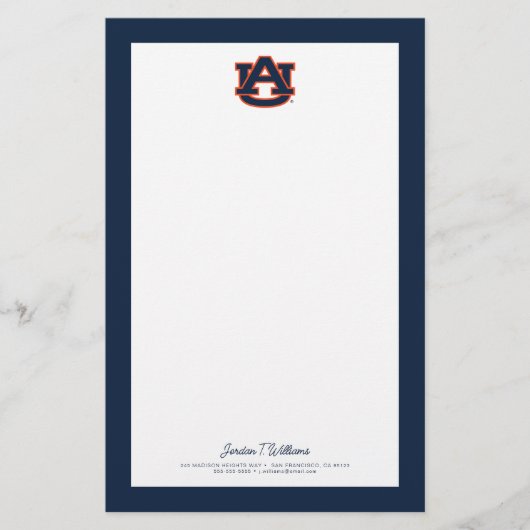Auburn University Auburn UA Logo Briefpapier (Voorkant)