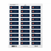 Auburn University Auburn UA Logo Etiket (Full Sheet)