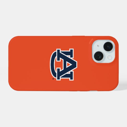 Auburn University Auburn UA Logo iPhone 15 Case (Achterkant horizontaal)