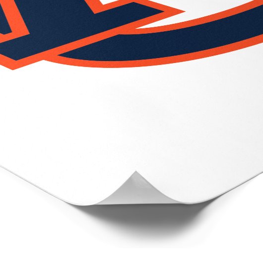 Auburn University Auburn UA Logo Poster (Hoek)