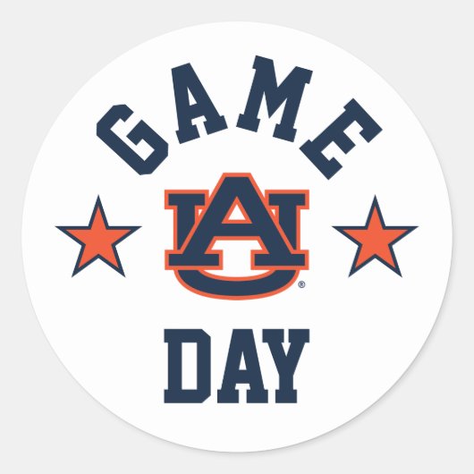 Auburn University Game Day Ronde Sticker (Voorkant)