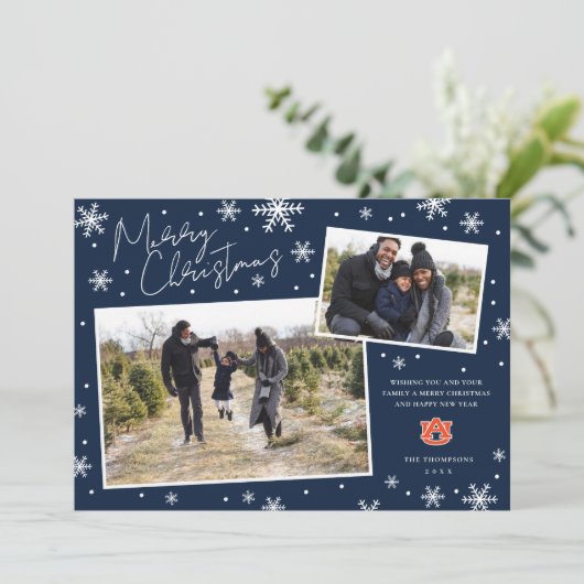 Auburn University Vrolijke Kerstvakantie Kaart (Staand voorkant)