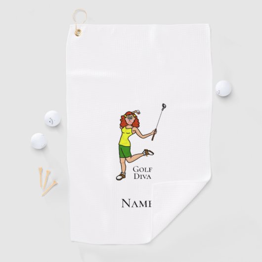 Auburn Vrouw Golf Diva Golfhanddoek (Insitu)