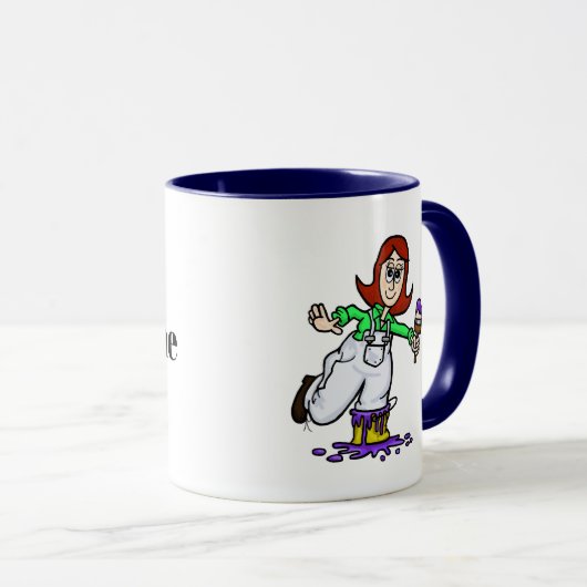 Auburn Vrouw Painter Name Mok (Voorkant rechts)