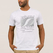 AUC Regels, vis - grijs, aangepaste tekst, licht T-shirt (Voorkant)