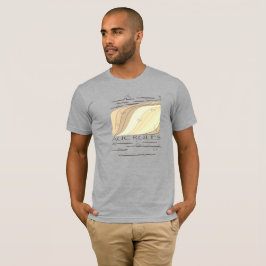 AUC Rules, fish - sepia, custom text, light T-shirt