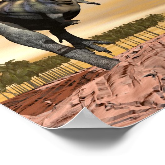 Aucasaurus dinosaurus gevecht - 3D rendering Poster (Hoek)