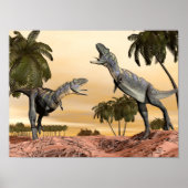 Aucasaurus dinosaurus gevecht - 3D rendering Poster (Voorkant)
