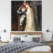 Aucassin en Nicolette Middeleeuws schilderij van M Canvas Afdruk (Insitu (Slaapkamer))