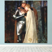 Aucassin en Nicolette Middeleeuws schilderij van M Canvas Afdruk (Insitu (Houten vloer))