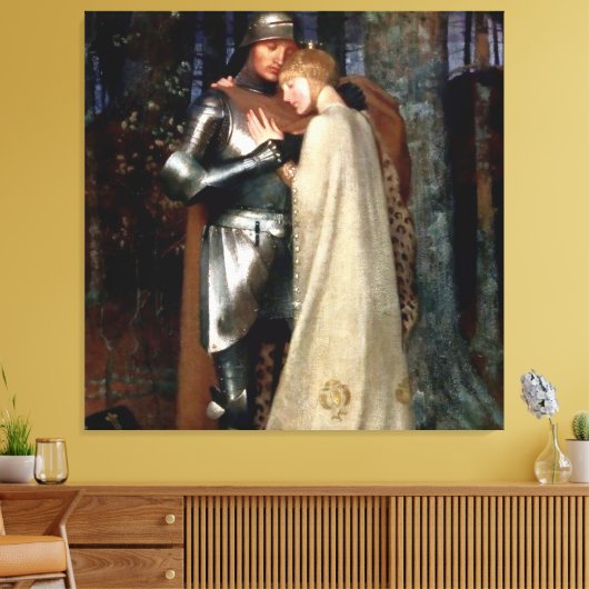 Aucassin en Nicolette Middeleeuws schilderij van M Canvas Afdruk (Insitu (Woonkamer))