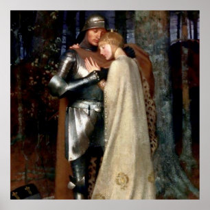 Aucassin en Nicolette Middeleeuwse Schilderij door Poster