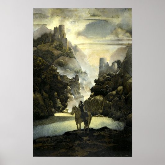 Aucassin Seeks voor Nicolette door Maxfield Parris Poster (Voorkant)