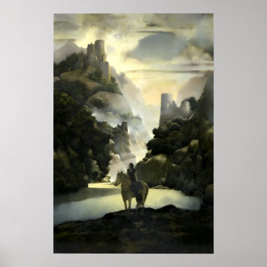 Aucassin zoekt Nicolette door Maxfield Parrish Poster (Voorkant)