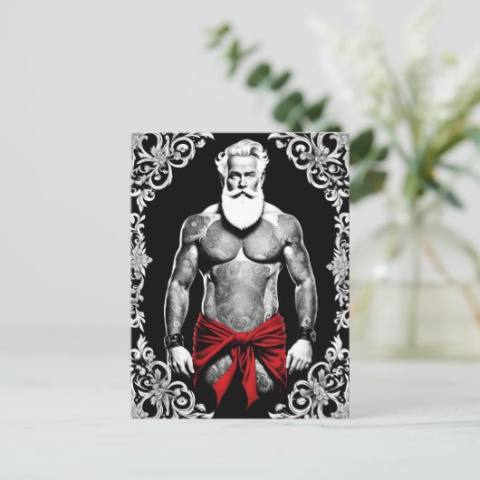 Auch der Weihnachtsmann wünscht ein frohes Fest l Briefkaart (Staand voorkant)