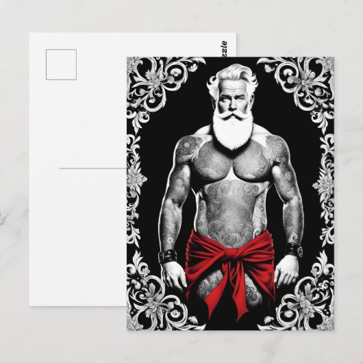 Auch der Weihnachtsmann wünscht ein frohes Fest l Briefkaart (Voorkant / Achterkant)