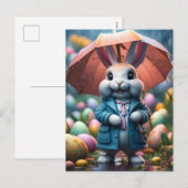 Auch im Regen werden Ostereier versteckt Feestdagenkaart (Voorkant / Achterkant)