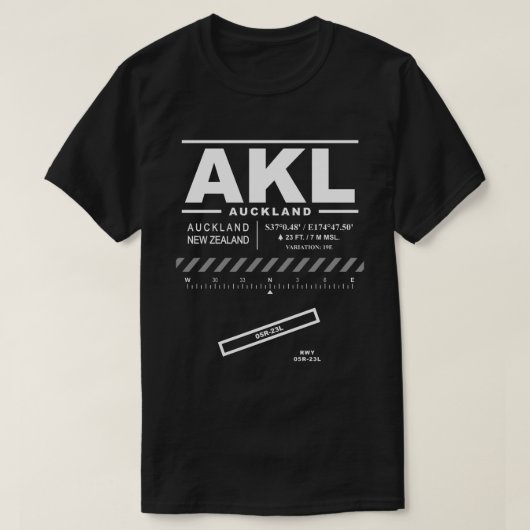 Auckland Airport AKL T-shirt (Design voorkant)